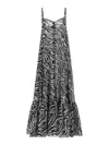 Rotate Birger Christensen Rotate Light Flowy Zebra Print Maxi Dress In White