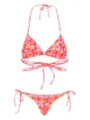 Rotate Birger Christensen X Reina Olga Flower-print Wrap Bikini In Red