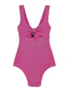 Rotate Birger Christensen Reina Olga Swimsuit Bow Detail In Multicolour