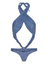 Rotate Birger Christensen X Reina Olga Soft Mixed Swimsuit In Blue