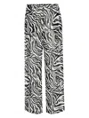 Rotate Birger Christensen Zebra-print Organic Denim High-rise Straight-leg Jeans In Black