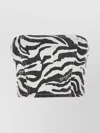 Rotate Birger Christensen Emili Zebra Print Organic Denim Tube Top