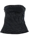 Rotate Birger Christensen Zebra Print Cotton Denim Top