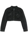 Rotate Birger Christensen Jeansjacke Mit Zebra-print In Schwarz