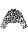 Rotate Birger Christensen Zebra-print Faux-fur Jacket In White