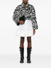 Rotate Birger Christensen Zebra-print Faux-fur Jacket In Black