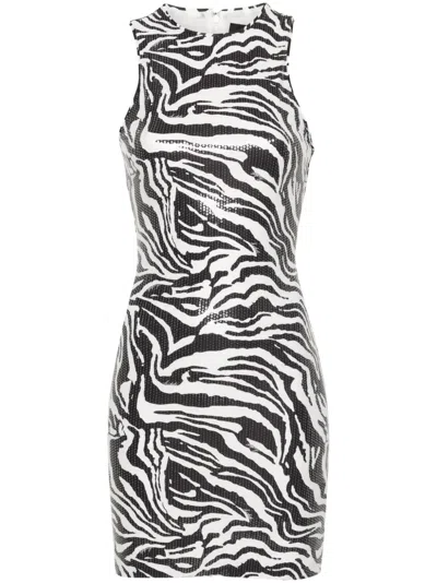 ROTATE BIRGER CHRISTENSEN ZEBRA-PRINT SEQUIN EMBELLISHED DRESS