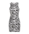 Rotate Birger Christensen Zebra-print Sequin Embellished Dress In White