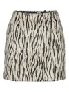 Rotate Birger Christensen Womens Egret Comb Printed Faux-fur Cotton-blend Mini Skirt In Multi
