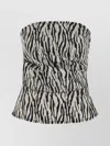 Rotate Birger Christensen Zebra-print Strapless Top In Multi
