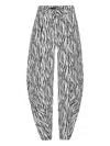 Rotate Birger Christensen Zebra-print Twill Pants In Blue