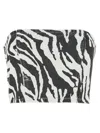 Rotate Birger Christensen Emili Zebra Print Organic Denim Tube Top In White/black