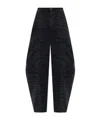 Rotate Birger Christensen Animal Print Barrel Jeans In Black