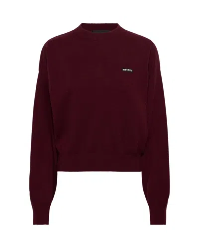 Rotate Birger Christensen Zinfandel Basic Crewneck Sweater In Red