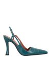 Rotate X Manu Atelier Woman Pumps Deep Jade Size 7 Soft Leather In Green