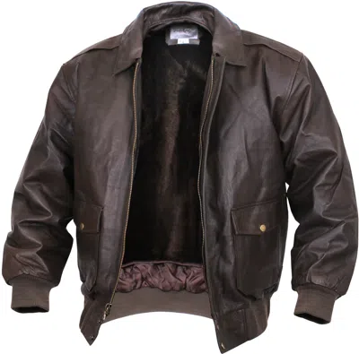 Pre-owned Rothco Brown Thick Heavy Leather Classic A-2 Flight Jacket