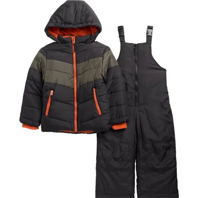 Rothschild Kids' Puffer Jacket & Snow Bib Set In Black