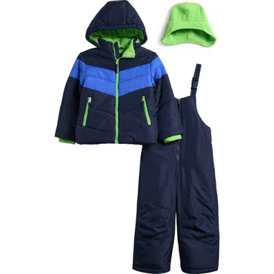 Rothschild Kids' Puffer Jacket & Snow Bib Set In Blue