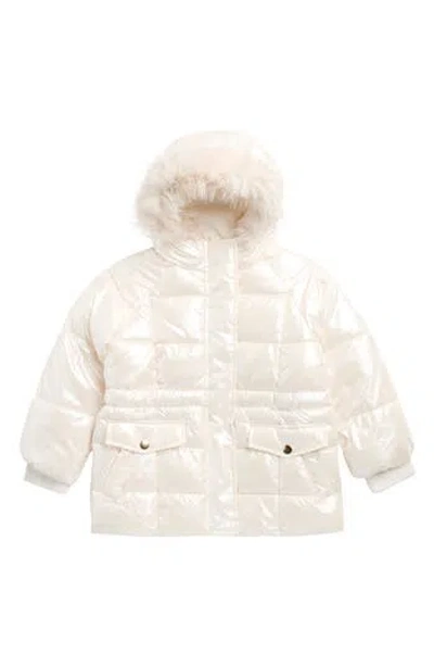 Rothschild Kids' Shimmer Box Quilt Anorak In White
