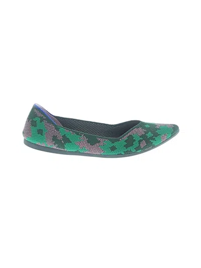 Pre-owned Rothys Flats In Green