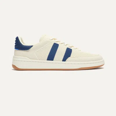 Rothys Men's Court Sneaker In White/blue In Freestyle