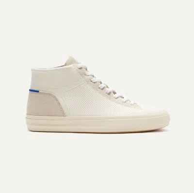 Rothys Men's High Top Sneaker In White/neutral In Sand Dune