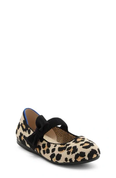 Rothys Rothy's Kids' The Tux Bow Mary Jane Flat In Animal Print