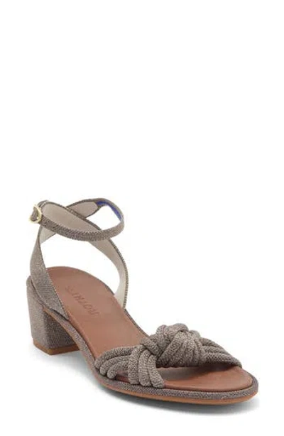 Rothys Rothy's Metallic Knot Ankle Strap Sandal In Brown