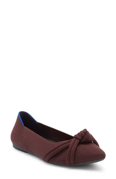 Rothys Rothy's Pointed Toe Knot Flat In Brown