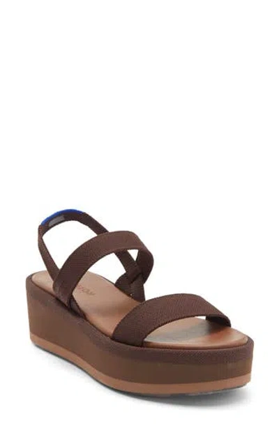 Rothys Rothy's Slingback Platform Wedge Sandal In Brown