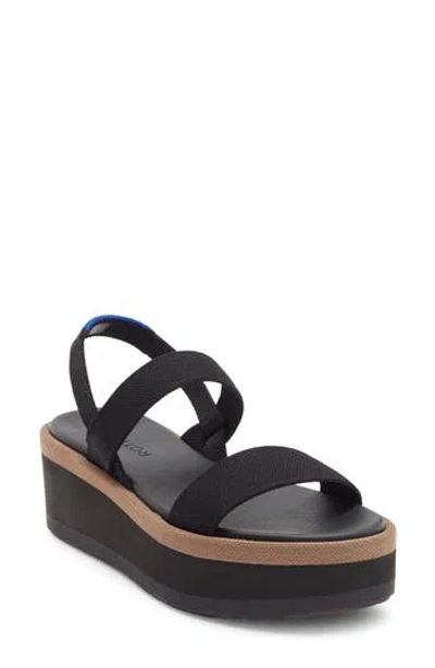 Rothys Rothy's Slingback Platform Wedge Sandal In Black