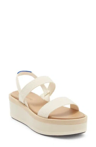 Rothys Rothy's Slingback Platform Wedge Sandal In White