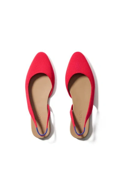Rothys The Almond Slingback In Red In Lollipop Red
