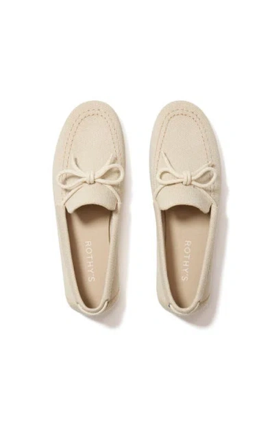 Rothys The Boat Shoe In White/neutral In Sea Foam