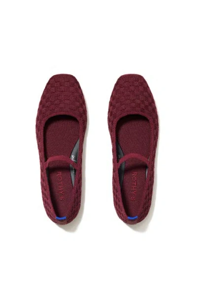 Rothys Rothy's The Max Square Mary Jane In Wine Red