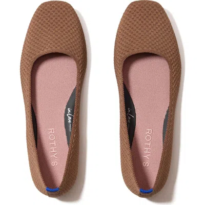 Rothys Rothy's The Max Square In Pecan Micro Check