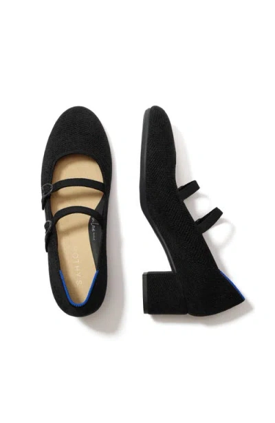 Rothys Rothy's The Revelvet Double Buckle Mary Jane Heel In Black