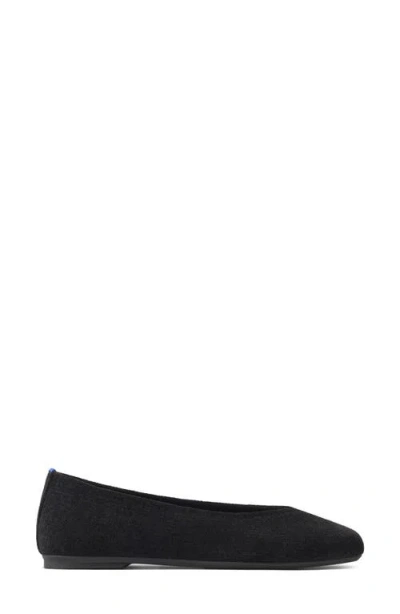 Rothys Rothy's The Revelvet Max Square Toe Ballet Flat In Black