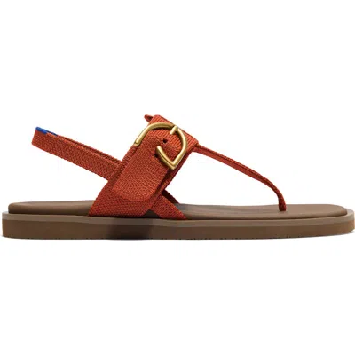 Rothys Rothy's The T-strap Sandal In Brick