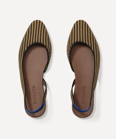 Rothys Rothy's Women's The Almond Slingback In Butterscotch Stripe