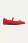 Rothys Square Mary Jane Flats In Red Crisp Basketweave