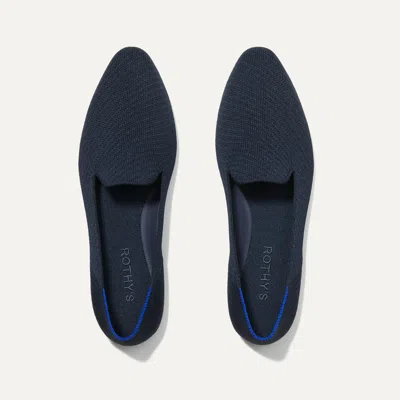 Rothys The Almond Loafer In Blue In Navy Twill