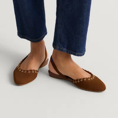 Rothys The Almond Slingback In Eyelet Russet