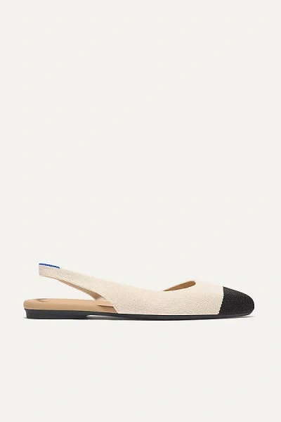 Rothys The Almond Slingback In White In Conch Captoe