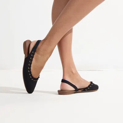 Rothys The Almond Slingback In Black/neutral