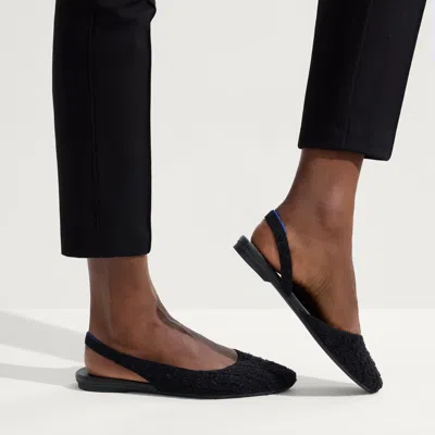 Rothys The Almond Slingback In Black/neutral