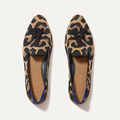 Rothys The Almond Tassel Loafer In Brown In Amber Cat