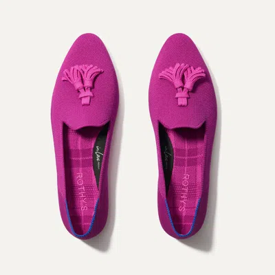 Rothys The Almond Tassel Loafer In Pink In Pink Bramble