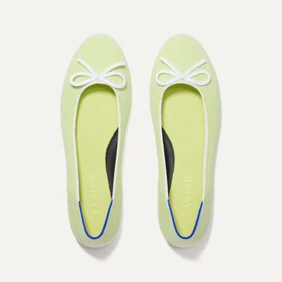Rothys The Ballet Flat In Green/yellow In Chartreuse