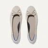 Rothys The Ballet Flat In Metallic/white In Platinum Metallic